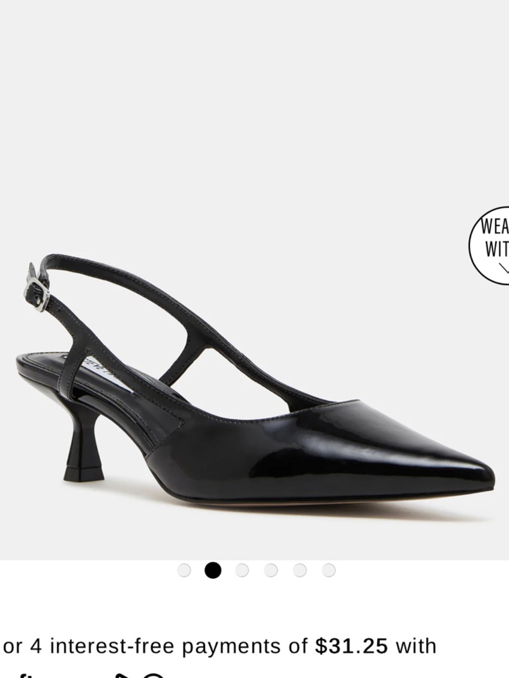 Steve Madden Black Legaci Slingback Kitten Heels